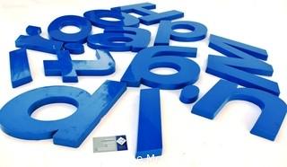 Group of Blue Acrylic Outdoor Sign Letters