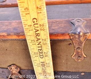 Flat Top Wood Slat Steamer Trunk 