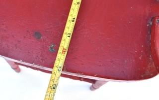 Red Painted Vintage Childs High Chair with Airplane Appliques. 