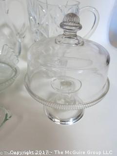 Assorted glass servingware 