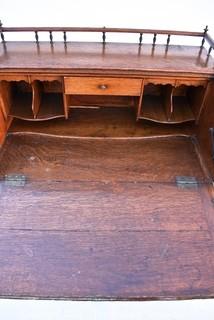 Carved Drop Down Three Drawer Secretary Desk  17" D x 42"H x 31"w