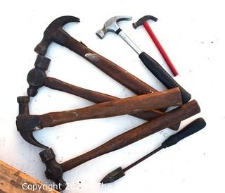 Selection of Hand Tools; Mechanic's Floor Creeper; 2 Jack Stands