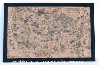 Framed Under Glass 1926 Bootlegger's Map Of United States Prohibition Poster by Edward McCandlish 