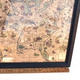 Framed Under Glass 1926 Bootlegger's Map Of United States Prohibition Poster by Edward McCandlish 