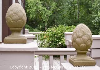 Two (2) Cement Acorn Finials.  