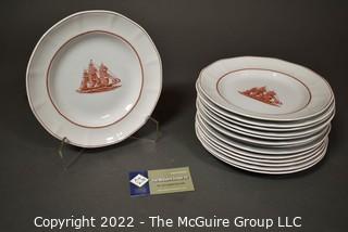 Set of (14) Wedgwood Georgetown Collection Flying Cloud Rust Salad Plates