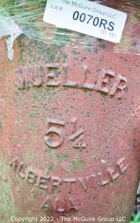 Vintage Red Cast Iron Fire Hydrant - Mueller # 5 1/4 Albertville, AL.