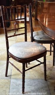 Bookmatched Veneer Dining Table with Four (4) Spindle Back Chairs.    42"W x 68"L  Includes two leaves 16"W each. 