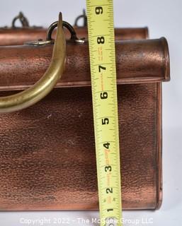 Hammered Copper with Brass Handle Magazine Rack from Winterthur Museum Shop