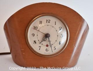  Wood Case Art Deco Style` Seth Thomas Electric Desk Clock.