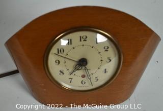  Wood Case Art Deco Style` Seth Thomas Electric Desk Clock.