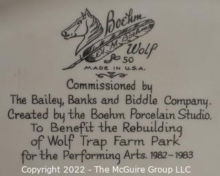 Porcelain Boehm Wolf Figurine Commissioned by The Bailey Banks & Biddle Co. to Benefit the Rebuilding of Wolf Trap, 1982 – 1983.