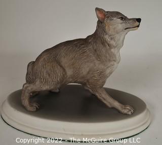 Porcelain Boehm Wolf Figurine Commissioned by The Bailey Banks & Biddle Co. to Benefit the Rebuilding of Wolf Trap, 1982 – 1983.