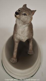 Porcelain Boehm Wolf Figurine Commissioned by The Bailey Banks & Biddle Co. to Benefit the Rebuilding of Wolf Trap, 1982 – 1983.