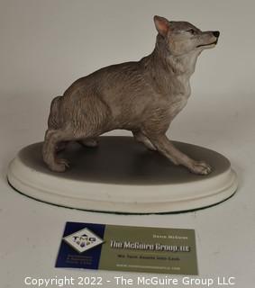 Porcelain Boehm Wolf Figurine Commissioned by The Bailey Banks & Biddle Co. to Benefit the Rebuilding of Wolf Trap, 1982 – 1983.