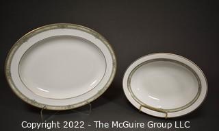 Two (2) Porcelain Royal Doulton Serving Platters in the Isabella Pattern.