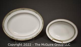 Two (2) Porcelain Royal Doulton Serving Platters in the Isabella Pattern.