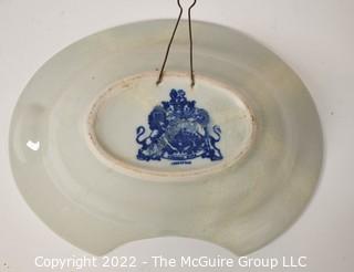 Antique Blue & White Ironstone Victoria Ware Shaving Bowl. Crack has been professionally repaired. 