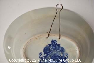 Antique Blue & White Ironstone Victoria Ware Shaving Bowl. Crack has been professionally repaired. 