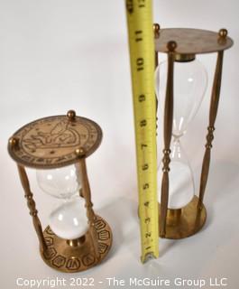 Two (2) Brass Hour Glass Timers