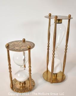 Two (2) Brass Hour Glass Timers