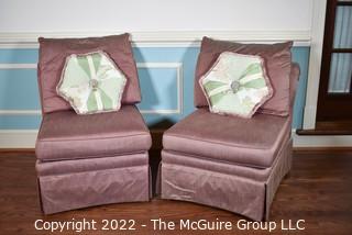 Two Upholstered Slipper Chairs. 