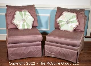 Two Upholstered Slipper Chairs. 