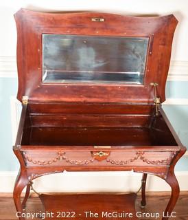 Federal Style Vanity Cabinet with Carved Wreath Decoration