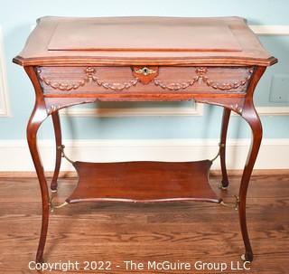 Federal Style Vanity Cabinet with Carved Wreath Decoration