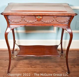 Federal Style Vanity Cabinet with Carved Wreath Decoration