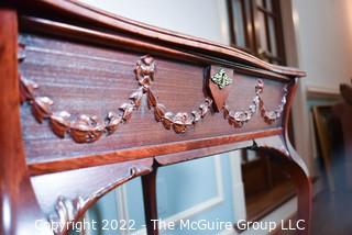 Federal Style Vanity Cabinet with Carved Wreath Decoration