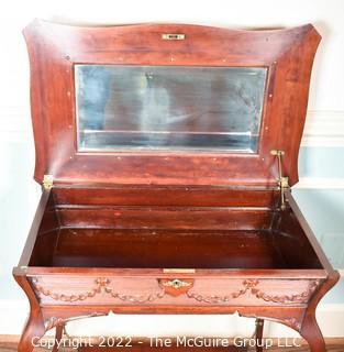 Federal Style Vanity Cabinet with Carved Wreath Decoration