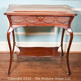 Federal Style Vanity Cabinet with Carved Wreath Decoration