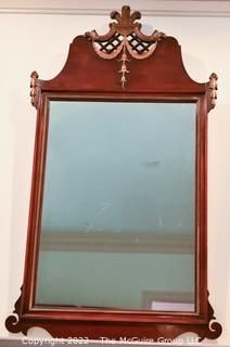 Federal Style Wall Mirror with Wreath Finial Top. 26" x 46".