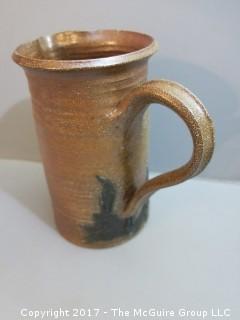 Collection of pottery including Bennington pitcher