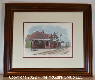 Framed Underglass Print of Manassas Train Depot by Artist Alex Wisniewski