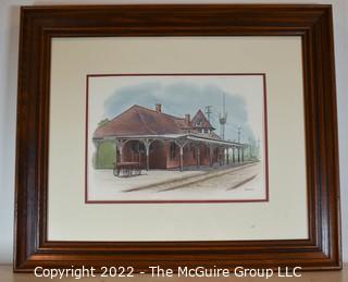 Framed Underglass Print of Manassas Train Depot by Artist Alex Wisniewski