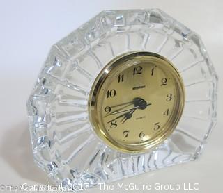 Staiger German desk clock set in French crystal