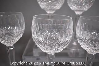 Set of Six (6) Waterford Cut Crystal Stemmed Wine Goblets