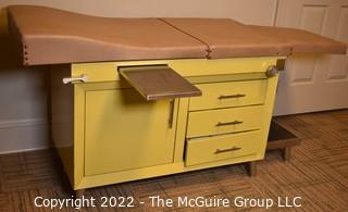 Vintage Yellow UMF United Metal Fabricators Doctors Medical Exam Table