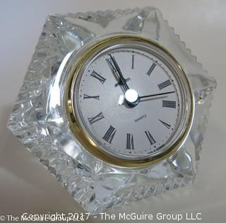 Staiger German desk clock set in French crystal