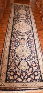 Wool Pile Tree Of Life Design Rug Runner. Made in Iran 12'7" x 2'2"