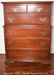 Six (6) Drawer Chest on Chest Made by Cherokee Furniture Company.  34"W x 19"D x 48"T.