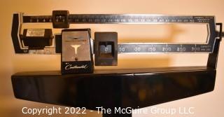 Vintage Black Continental Health-O-Meter Standing Doctors Office Scale  