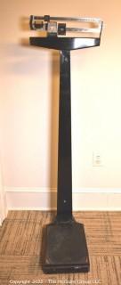 Vintage Black Continental Health-O-Meter Standing Doctors Office Scale  