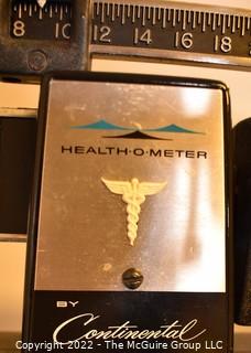 Vintage Black Continental Health-O-Meter Standing Doctors Office Scale  