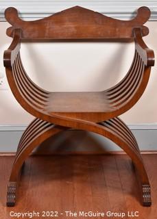 Mid-Century Modern, Italian Savonarola Chair in Walnut.  One of pair.