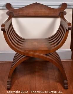 Mid-Century Modern, Italian Savonarola Chair in Walnut.  One of pair.