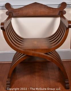 Mid-Century Modern, Italian Savonarola Chair in Walnut.  One of pair.