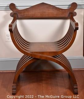 Mid-Century Modern, Italian Savonarola Chair in Walnut.  One of pair.